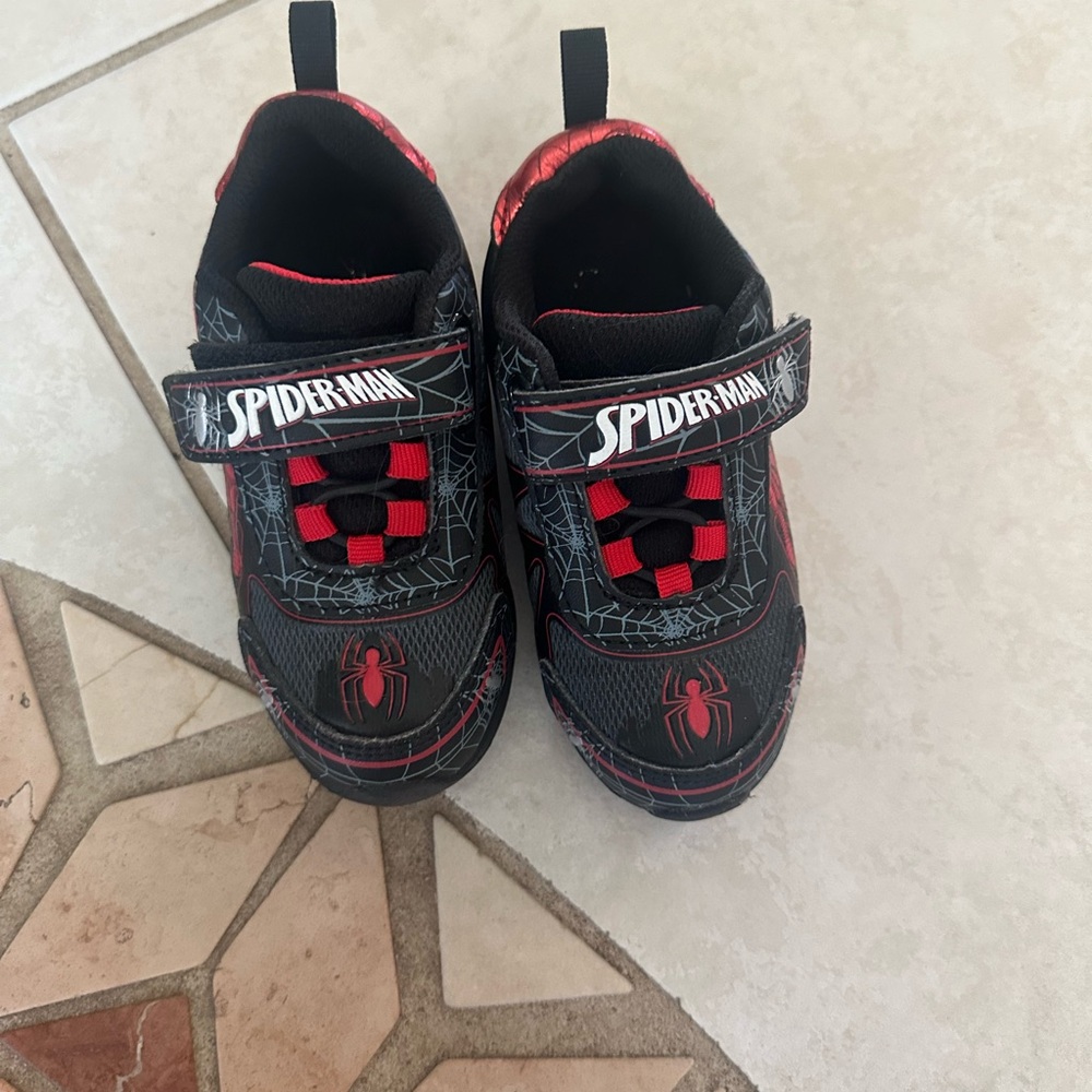 Spiderman Black and Red Sneakers with Velcro Strap